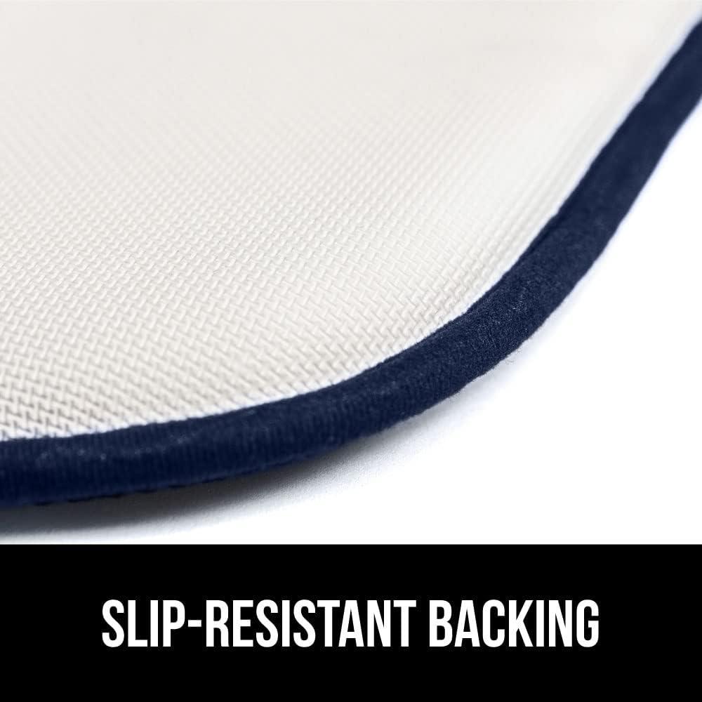 imageGORILLA GRIP Slip Resistant Chair Cushions No Ties Required Memory Foam Pads for Dining Room Kitchen Table Office Rocking Chairs Plush Seat Cover Cushion Pad Home Decor Set of 4 16x16 GreyNavy