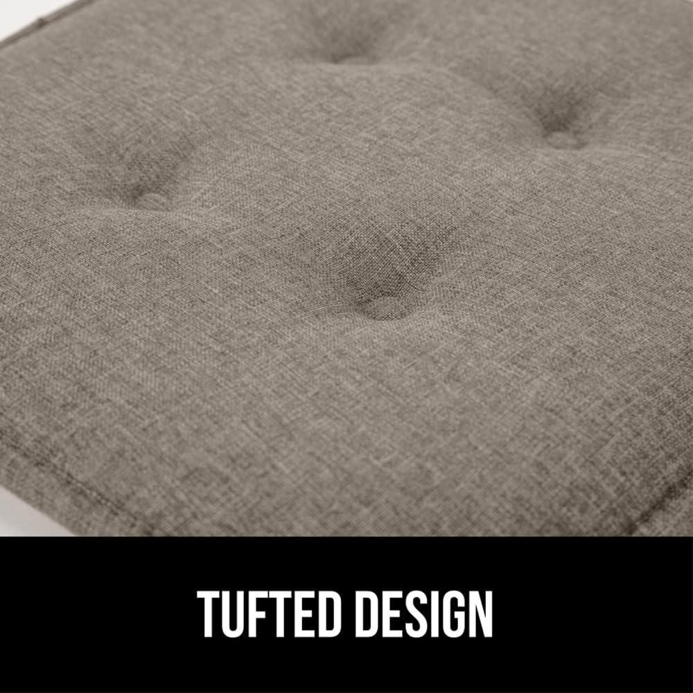 imageGORILLA GRIP Slip Resistant Chair Cushions No Ties Required Memory Foam Pads for Dining Room Kitchen Table Office Rocking Chairs Plush Seat Cover Cushion Pad Home Decor Set of 4 16x16 GreyBeige