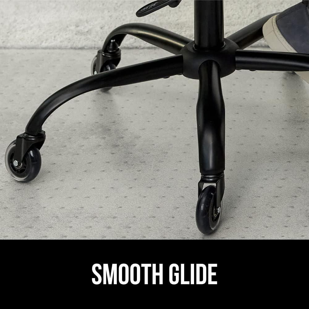 imageGORILLA GRIP Slip Resistant Clear Office Chair Mat for Carpet Floors Smooth Rolling Glide Under Desk Heavy Duty Plastic Computer Mats and Carpeted Floor Protector Work and Gaming Chairs 29x47 LipCarpet Mat With Lip