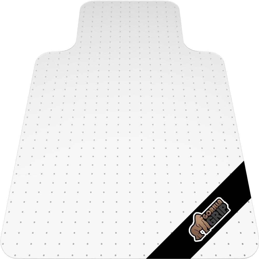 imageGORILLA GRIP Slip Resistant Clear Office Chair Mat for Carpet Floors Smooth Rolling Glide Under Desk Heavy Duty Plastic Computer Mats and Carpeted Floor Protector Work and Gaming Chairs 29x47 LipCarpet Mat With Lip