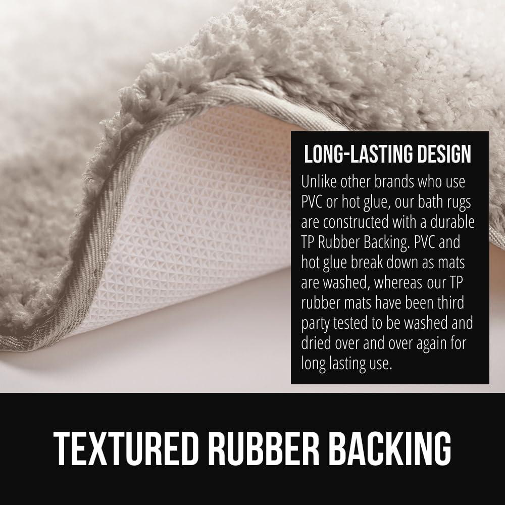 imageGORILLA GRIP Soft Plush Bathroom Rugs with Textured Rubber Backing Absorbent Quick Dry Bath Mat Machine Washable Shower Mats Home Dcor Accessories Bathmat Rug Floor Essentials 30 x 18 GreyBeige Ombre