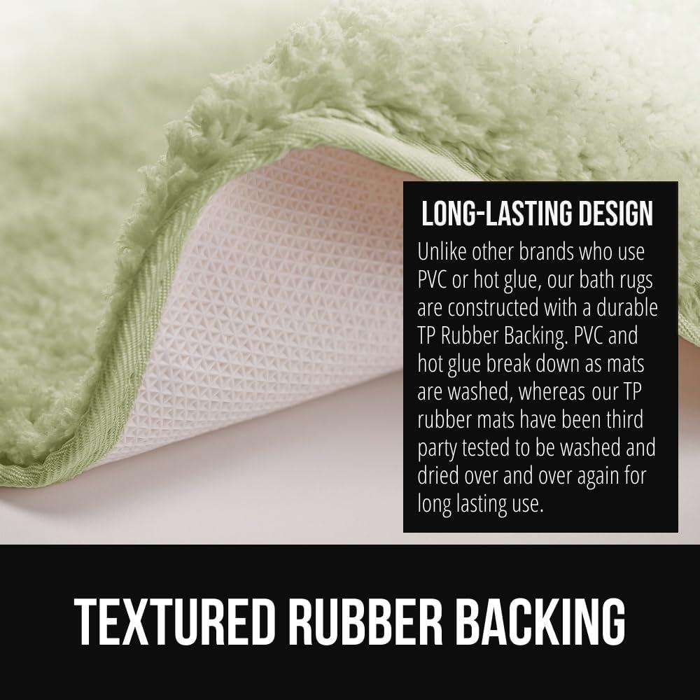 imageGORILLA GRIP Soft Plush Bathroom Rugs with Textured Rubber Backing Absorbent Quick Dry Bath Mat Machine Washable Shower Mats Home Dcor Accessories Bathmat Rug Floor Essentials 30 x 18 GreySage Ombre