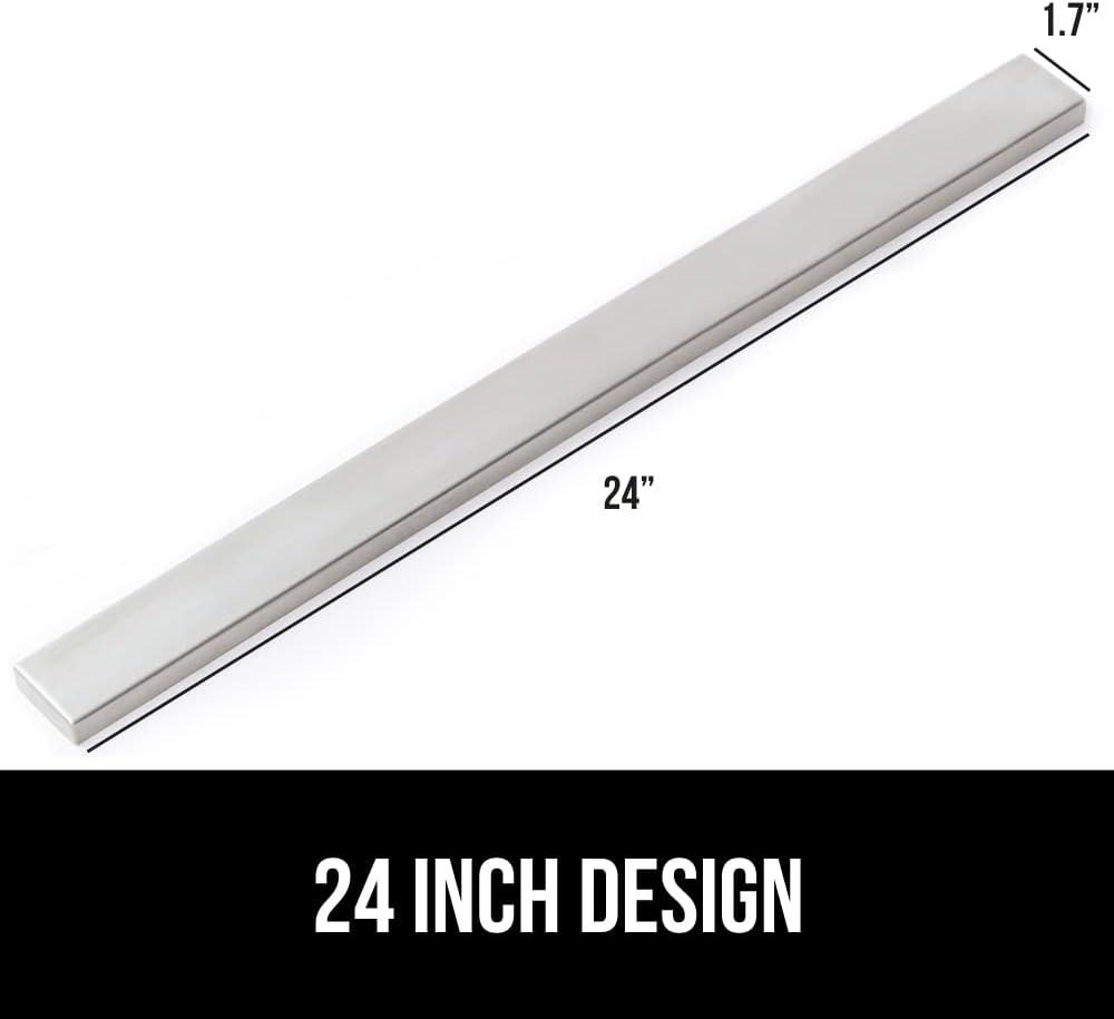 imageGORILLA GRIP Stainless Steel Magnetic Knife Holder for Wall 16 in Magnet Bar for Knives Tools Supplies Heavy Duty Metal Strip Holds Up to 6 lb Kitchen Organizer NonAdhesive Drilling RequiredSilver