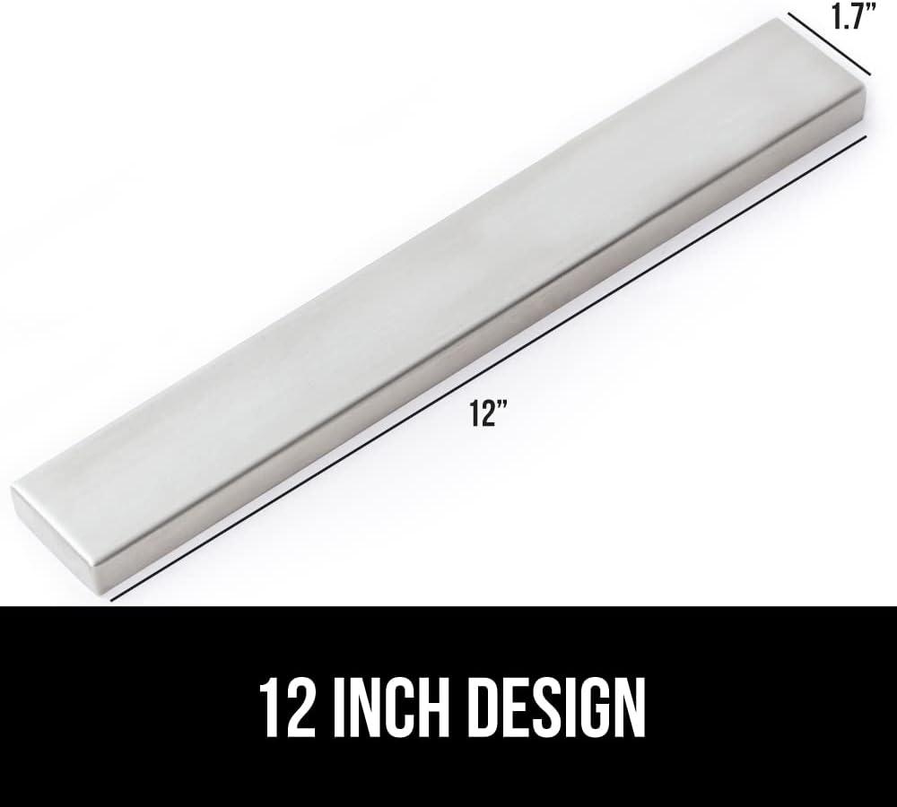 imageGORILLA GRIP Stainless Steel Magnetic Knife Holder for Wall 16 in Magnet Bar for Knives Tools Supplies Heavy Duty Metal Strip Holds Up to 6 lb Kitchen Organizer NonAdhesive Drilling RequiredSilver