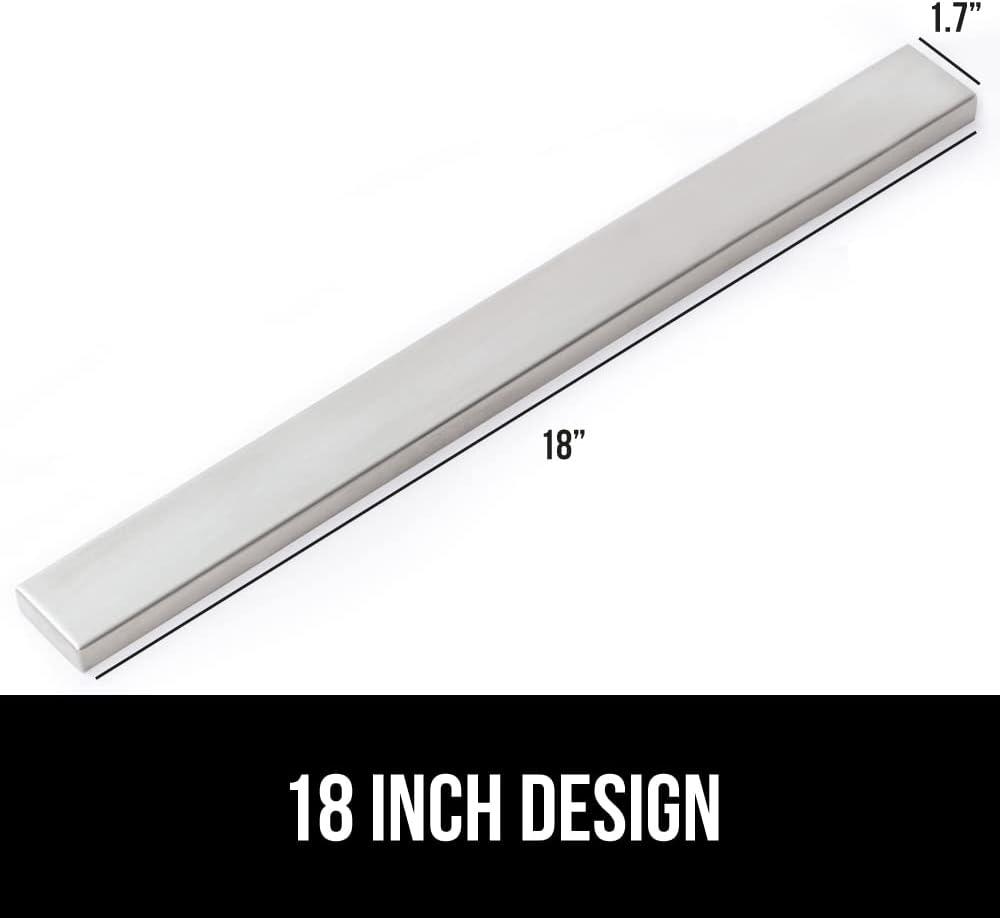 imageGORILLA GRIP Stainless Steel Magnetic Knife Holder for Wall 16 in Magnet Bar for Knives Tools Supplies Heavy Duty Metal Strip Holds Up to 6 lb Kitchen Organizer NonAdhesive Drilling RequiredSilver
