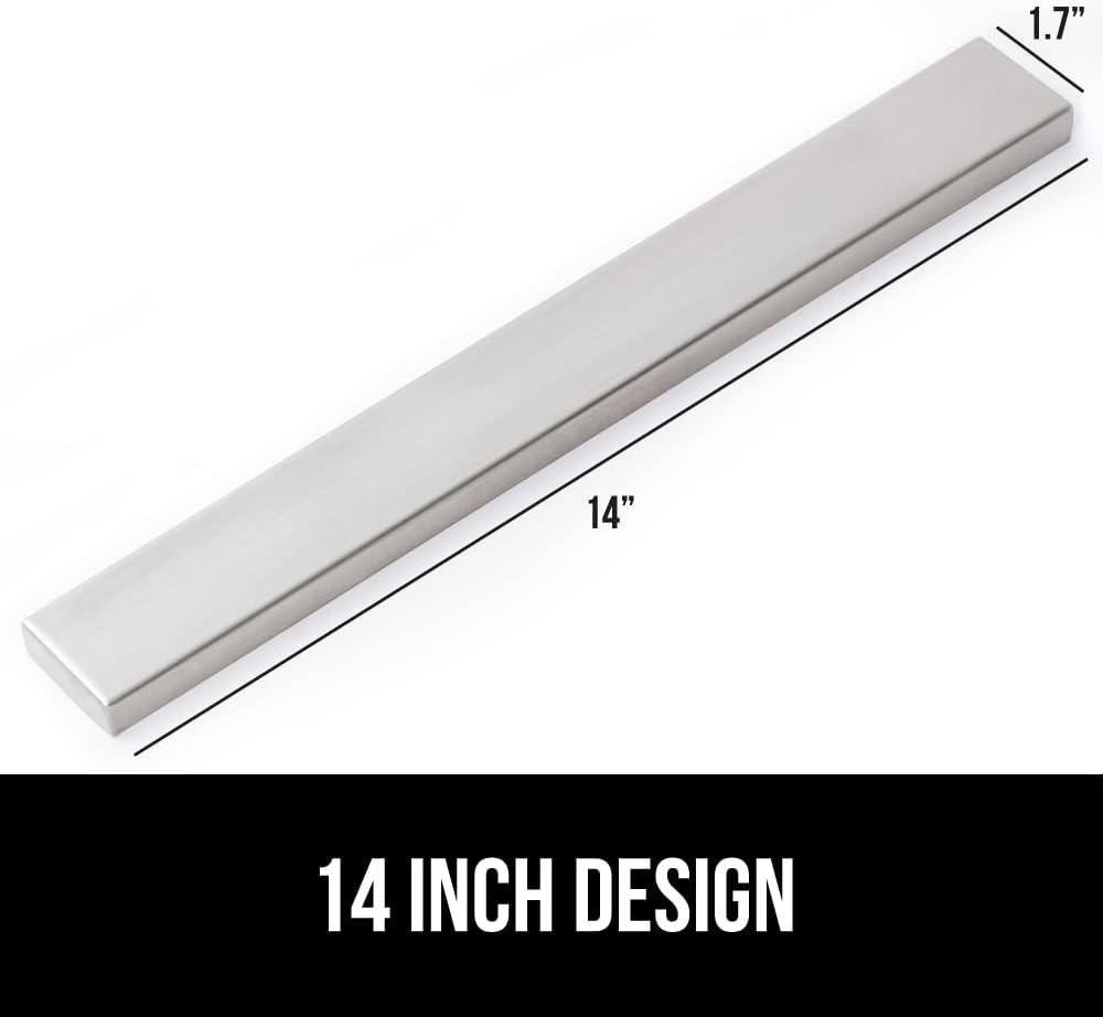 imageGORILLA GRIP Stainless Steel Magnetic Knife Holder for Wall 16 in Magnet Bar for Knives Tools Supplies Heavy Duty Metal Strip Holds Up to 6 lb Kitchen Organizer NonAdhesive Drilling RequiredSilver