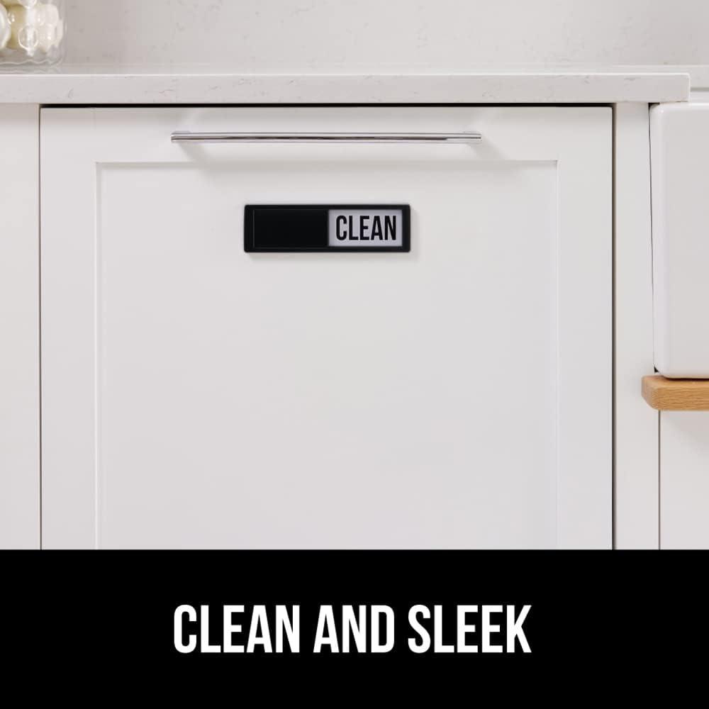 imageGORILLA GRIP Strong Dishwasher Magnet Clean Dirty Sign Large Letters for Easy Read Optional Adhesive Sticker for NonMagnet Surfaces NonScratch Sliding Dish Washer Magnets Kitchen Decor BlackBlack