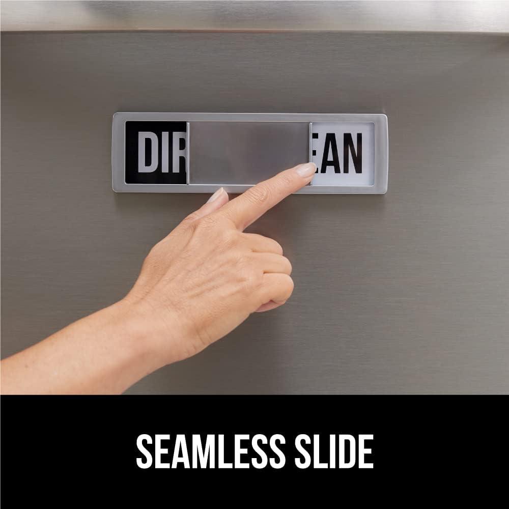imageGORILLA GRIP Strong Dishwasher Magnet Clean Dirty Sign Large Letters for Easy Read Optional Adhesive Sticker for NonMagnet Surfaces NonScratch Sliding Dish Washer Magnets Kitchen Decor BlackSilver