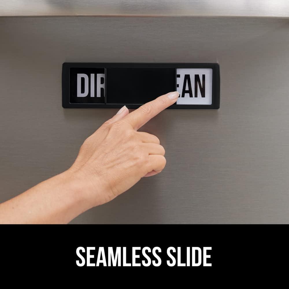 imageGORILLA GRIP Strong Dishwasher Magnet Clean Dirty Sign Large Letters for Easy Read Optional Adhesive Sticker for NonMagnet Surfaces NonScratch Sliding Dish Washer Magnets Kitchen Decor BlackBlack