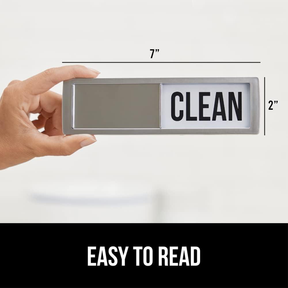 imageGORILLA GRIP Strong Dishwasher Magnet Clean Dirty Sign Large Letters for Easy Read Optional Adhesive Sticker for NonMagnet Surfaces NonScratch Sliding Dish Washer Magnets Kitchen Decor BlackSilver