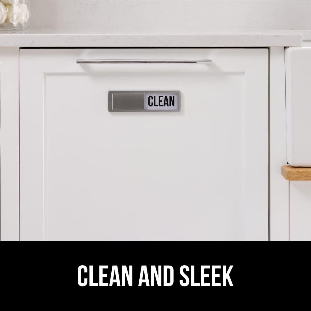 imageGORILLA GRIP Strong Dishwasher Magnet Clean Dirty Sign Large Letters for Easy Read Optional Adhesive Sticker for NonMagnet Surfaces NonScratch Sliding Dish Washer Magnets Kitchen Decor BlackSilver