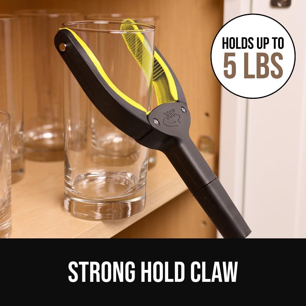 imageGORILLA GRIP Strong Rubber Lined Claw Grabber Ergonomic AntiSlip Reacher Tool for Seniors 360 Magnetic Rotating Head Reaching Pick Up Stick Foldable Trash Picker Handicap Gripper YellowYellow