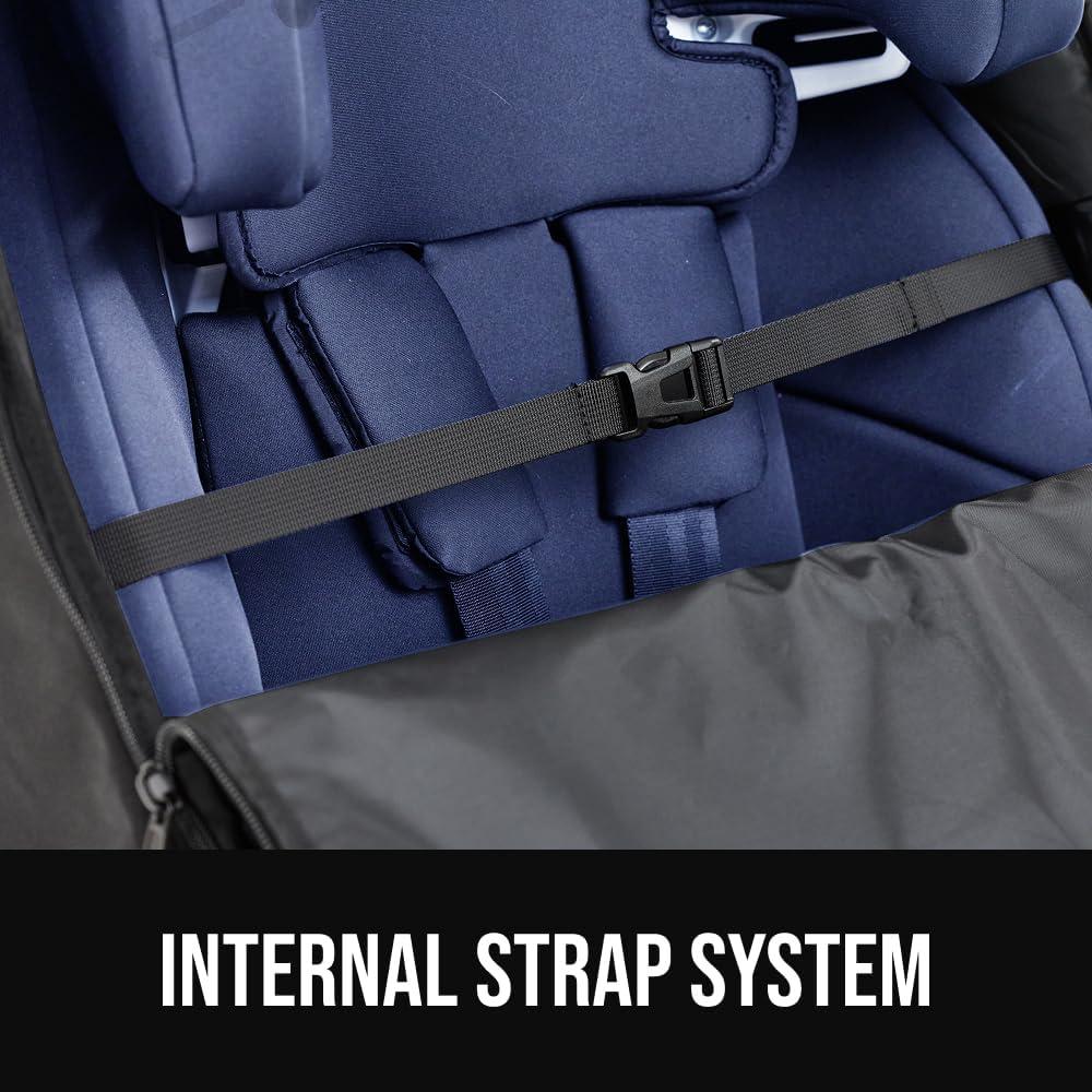 imageGORILLA GRIP Tear and Water Resistant Padded Car Seat Travel Bag for Airplane and Airport Universal Fit Baby Carseat Bags Holds Up to 50lbs Handle amp Shoulder Straps Air Gate Check Carrier GreenRed