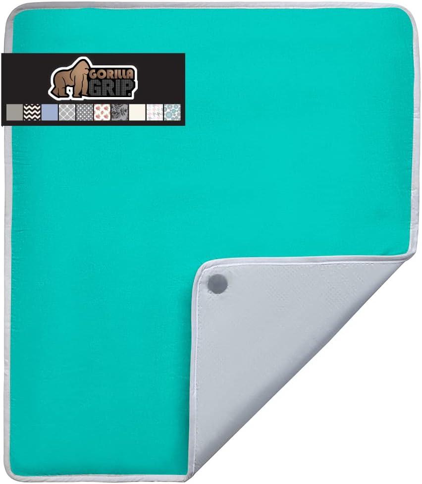 imageGORILLA GRIP The Original Ironing Board Cover and Pad Silicone Coating Thick Scorch Resistant Padding Heavy Duty Iron Covers Standard Boards Hook and Loop Fastener Strap Silver 15x54Turquoise