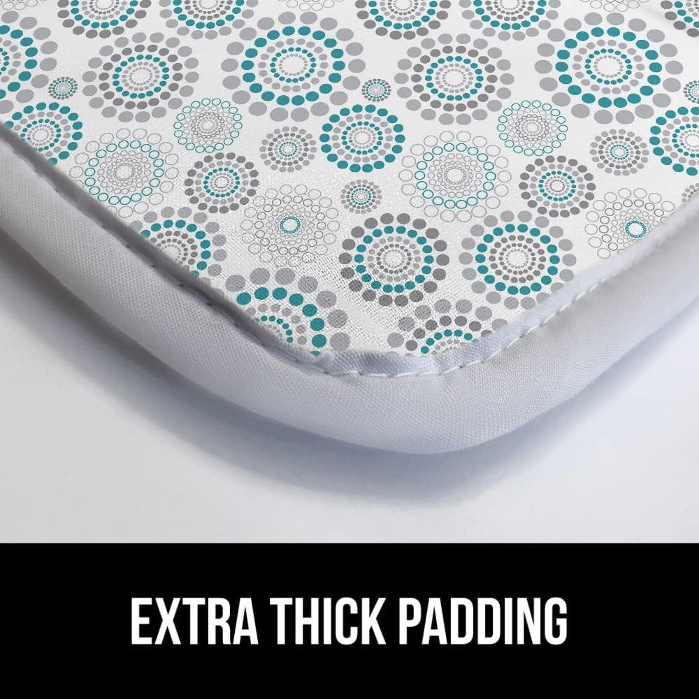 imageGORILLA GRIP The Original Ironing Board Cover and Pad Silicone Coating Thick Scorch Resistant Padding Heavy Duty Iron Covers Standard Boards Hook and Loop Fastener Strap Silver 15x54Spiral GrayWhiteTurquoise