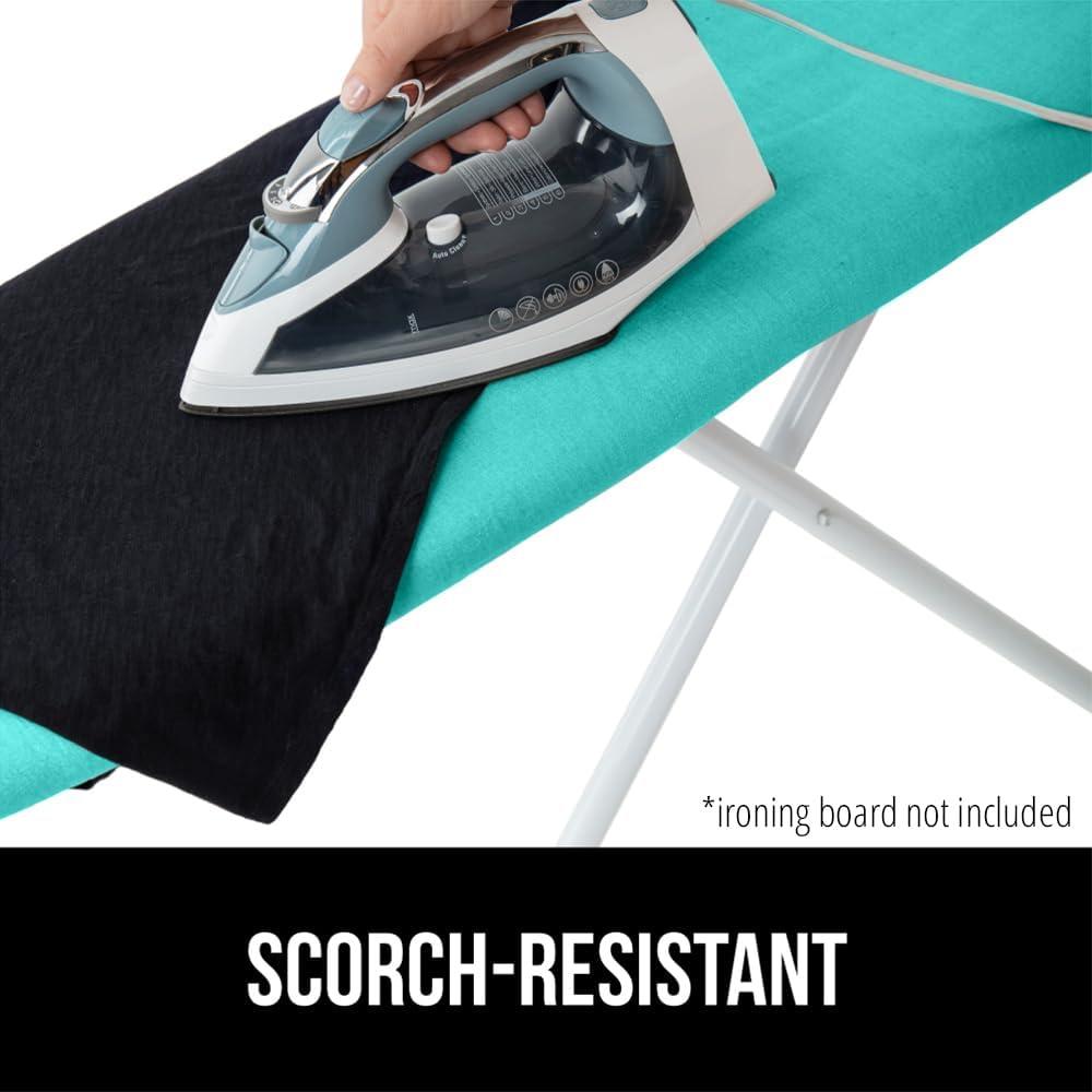 imageGORILLA GRIP The Original Ironing Board Cover and Pad Silicone Coating Thick Scorch Resistant Padding Heavy Duty Iron Covers Standard Boards Hook and Loop Fastener Strap Silver 15x54Turquoise