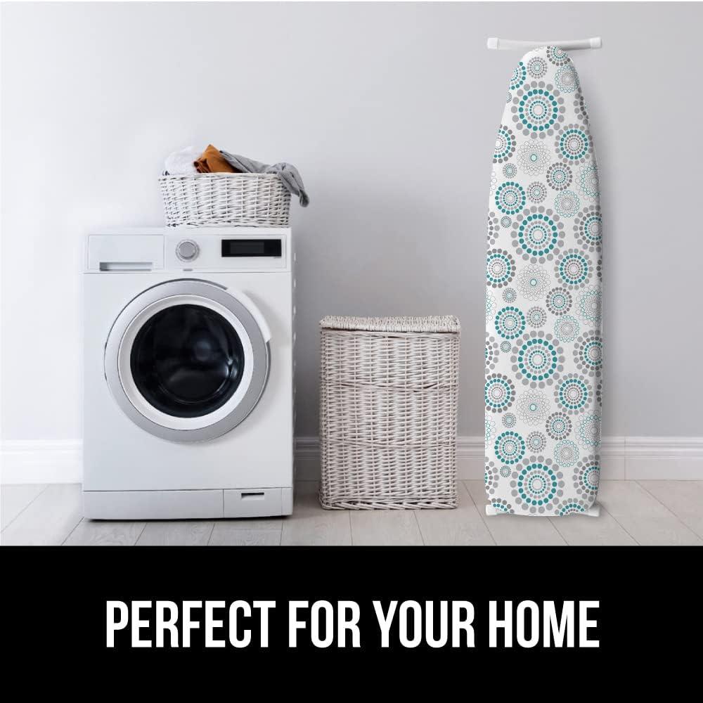 imageGORILLA GRIP The Original Ironing Board Cover and Pad Silicone Coating Thick Scorch Resistant Padding Heavy Duty Iron Covers Standard Boards Hook and Loop Fastener Strap Silver 15x54Spiral GrayWhiteTurquoise