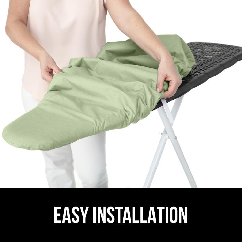 imageGORILLA GRIP The Original Ironing Board Cover and Pad Silicone Coating Thick Scorch Resistant Padding Heavy Duty Iron Covers Standard Boards Hook and Loop Fastener Strap Silver 15x54Sage