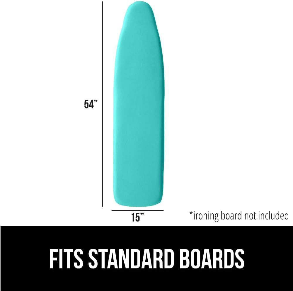 imageGORILLA GRIP The Original Ironing Board Cover and Pad Silicone Coating Thick Scorch Resistant Padding Heavy Duty Iron Covers Standard Boards Hook and Loop Fastener Strap Silver 15x54Turquoise