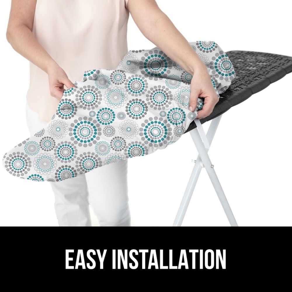 imageGORILLA GRIP The Original Ironing Board Cover and Pad Silicone Coating Thick Scorch Resistant Padding Heavy Duty Iron Covers Standard Boards Hook and Loop Fastener Strap Silver 15x54Spiral GrayWhiteTurquoise