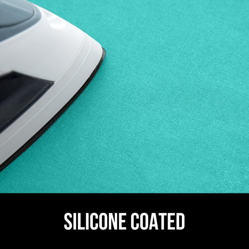 imageGORILLA GRIP The Original Ironing Board Cover and Pad Silicone Coating Thick Scorch Resistant Padding Heavy Duty Iron Covers Standard Boards Hook and Loop Fastener Strap Silver 15x54Turquoise