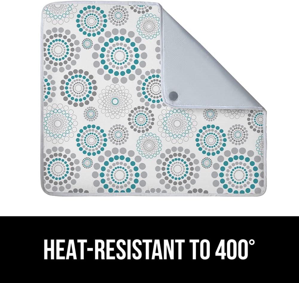 imageGORILLA GRIP The Original Ironing Board Cover and Pad Silicone Coating Thick Scorch Resistant Padding Heavy Duty Iron Covers Standard Boards Hook and Loop Fastener Strap Silver 15x54Spiral GrayWhiteTurquoise