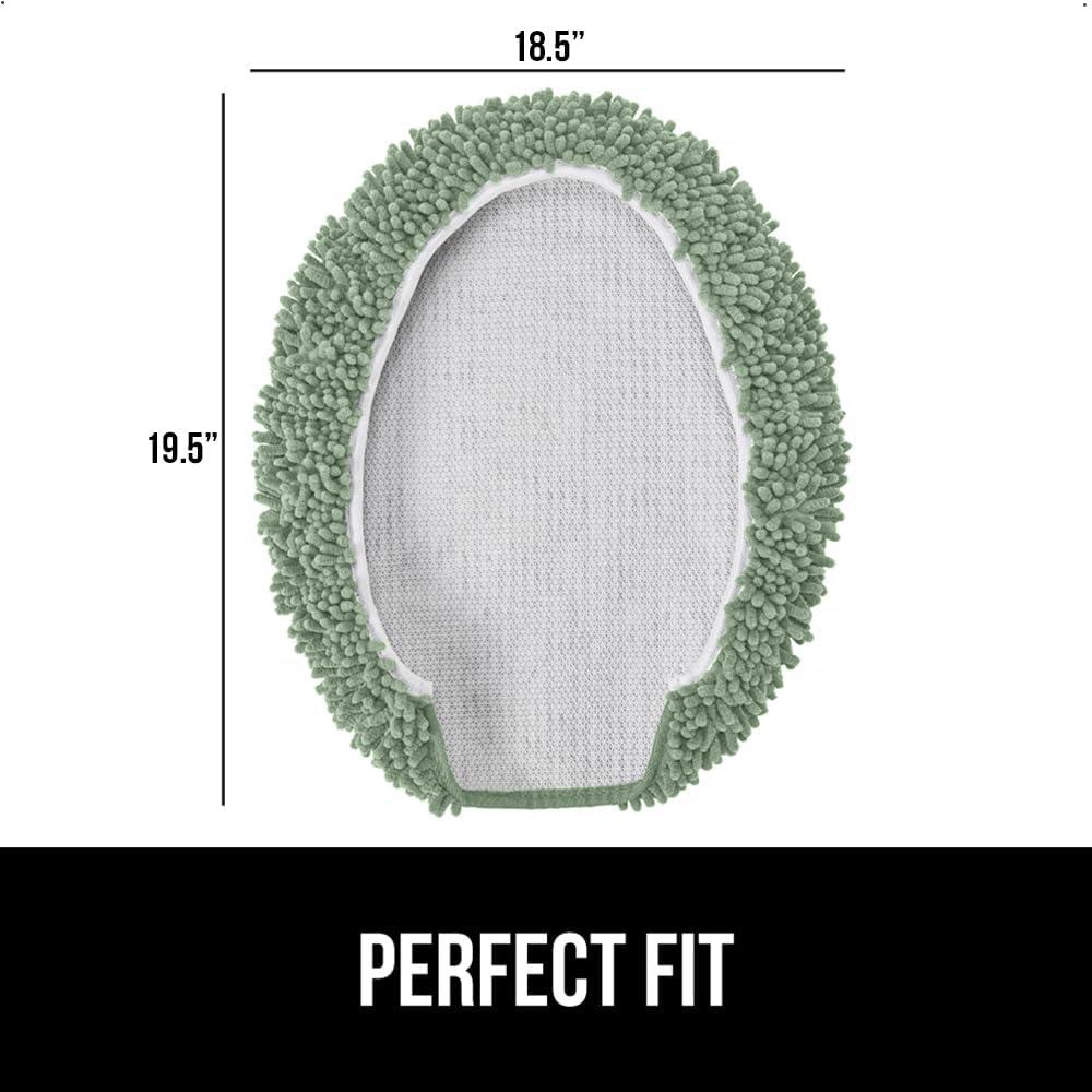 imageGORILLA GRIP Thick Memory Foam Bathroom Toilet Lid Seat Cover Soft Velvet Topside Machine Wash Plush Cushioned Covers Fits Most Size Lids Decorative Bath Room Accessories 195x185 GreySage