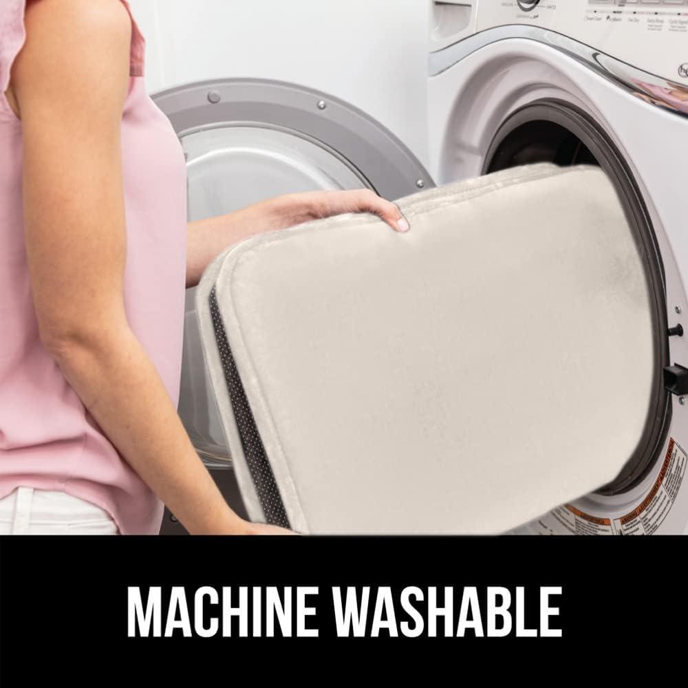 imageGORILLA GRIP Thick Memory Foam Bathroom Toilet Lid Seat Cover Soft Velvet Topside Machine Wash Plush Cushioned Covers Fits Most Size Lids Decorative Bath Room Accessories 195x185 GreyIvory
