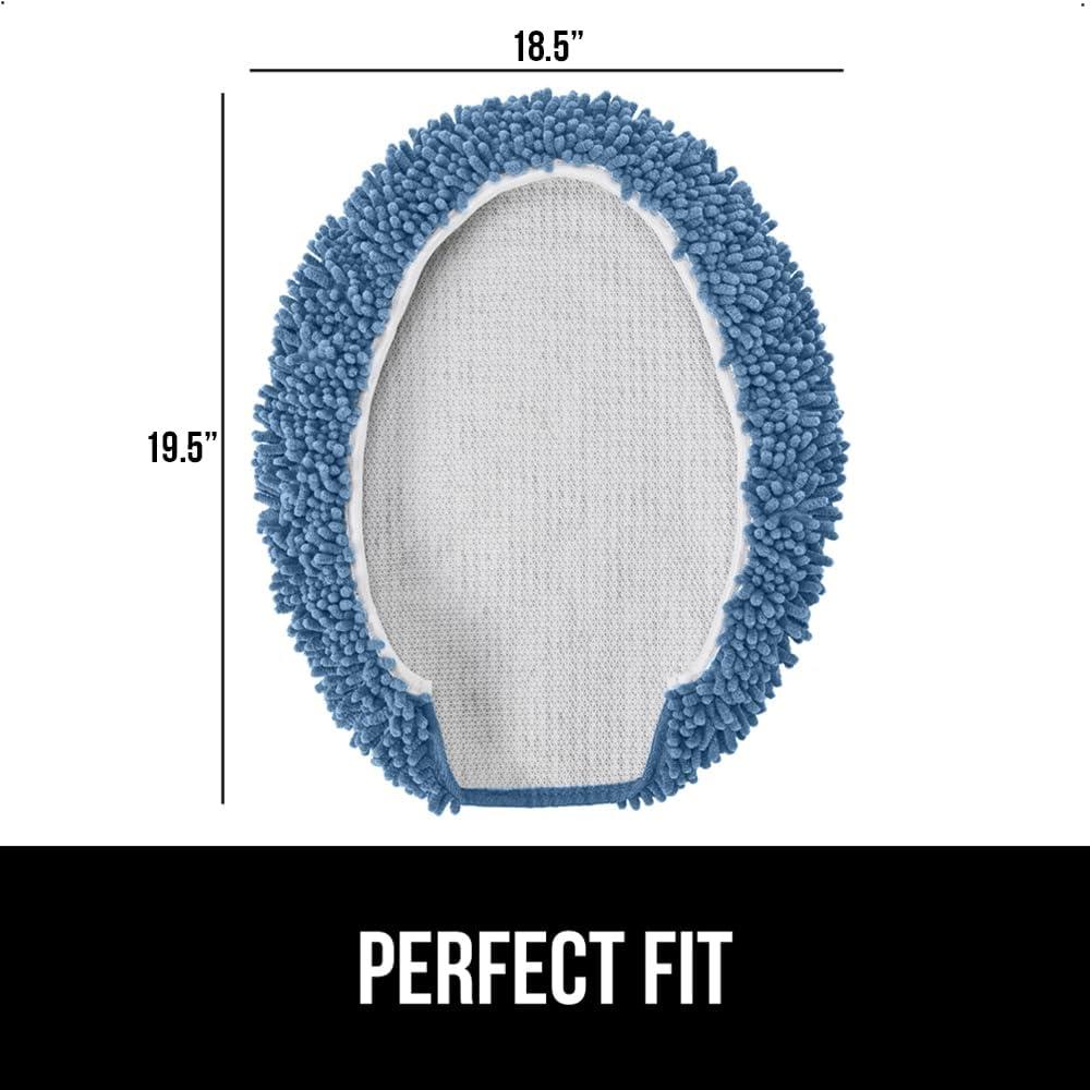 imageGORILLA GRIP Thick Memory Foam Bathroom Toilet Lid Seat Cover Soft Velvet Topside Machine Wash Plush Cushioned Covers Fits Most Size Lids Decorative Bath Room Accessories 195x185 GreyBlue