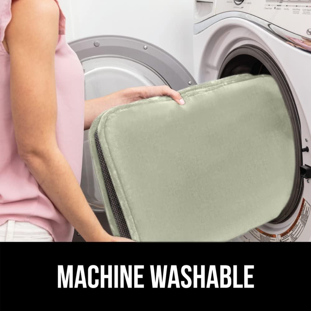 imageGORILLA GRIP Thick Memory Foam Bathroom Toilet Lid Seat Cover Soft Velvet Topside Machine Wash Plush Cushioned Covers Fits Most Size Lids Decorative Bath Room Accessories 195x185 GreySage