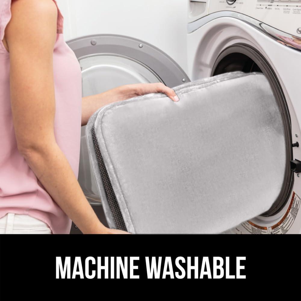 imageGORILLA GRIP Thick Memory Foam Bathroom Toilet Lid Seat Cover Soft Velvet Topside Machine Wash Plush Cushioned Covers Fits Most Size Lids Decorative Bath Room Accessories 195x185 GreyLight Gray