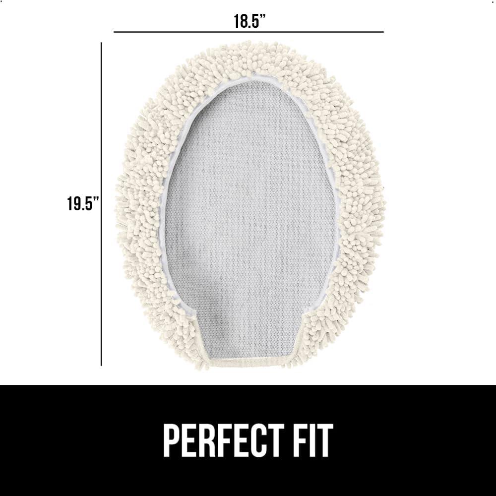 imageGORILLA GRIP Thick Memory Foam Bathroom Toilet Lid Seat Cover Soft Velvet Topside Machine Wash Plush Cushioned Covers Fits Most Size Lids Decorative Bath Room Accessories 195x185 GreyIvory