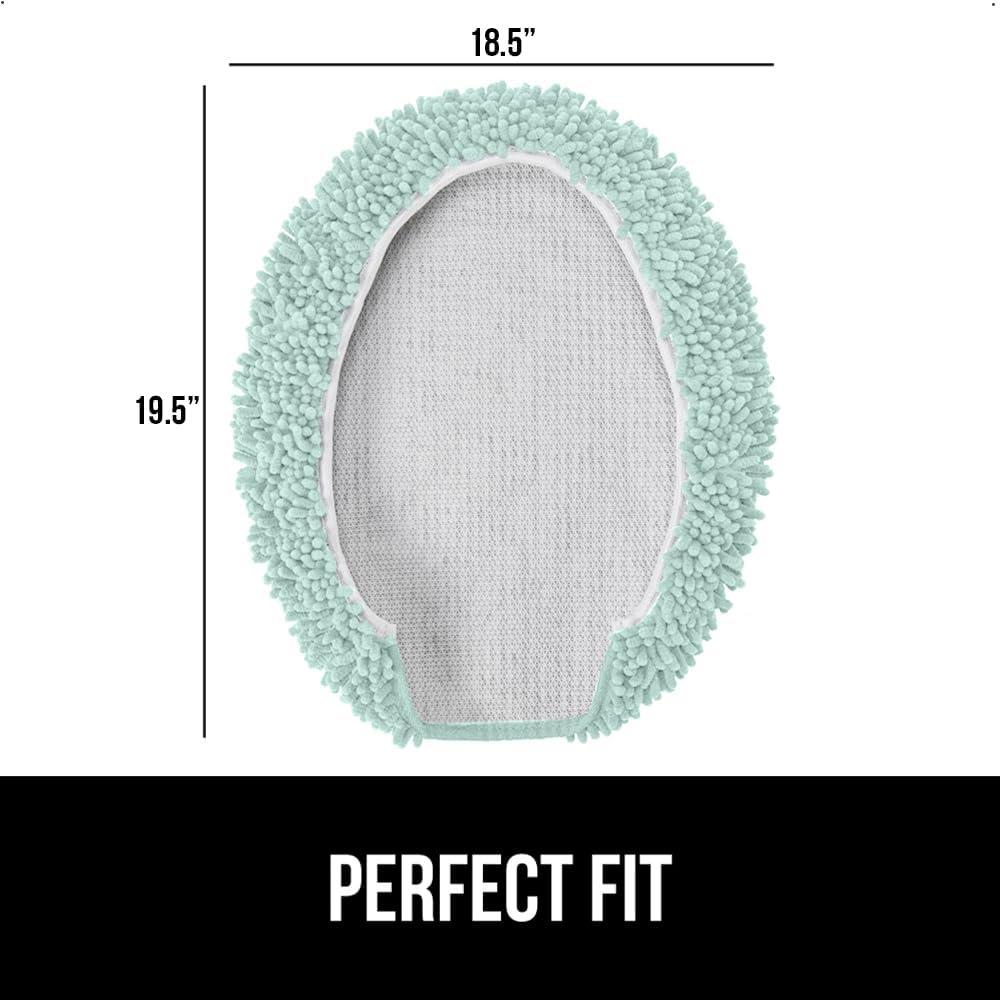 imageGORILLA GRIP Thick Memory Foam Bathroom Toilet Lid Seat Cover Soft Velvet Topside Machine Wash Plush Cushioned Covers Fits Most Size Lids Decorative Bath Room Accessories 195x185 GreySea Blue