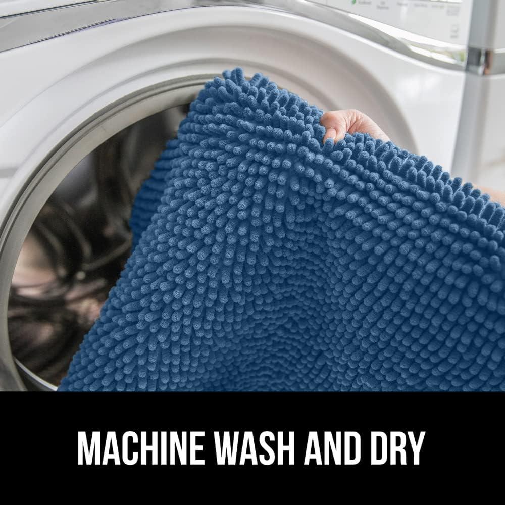 imageGORILLA GRIP Thick Memory Foam Bathroom Toilet Lid Seat Cover Soft Velvet Topside Machine Wash Plush Cushioned Covers Fits Most Size Lids Decorative Bath Room Accessories 195x185 GreyBlue