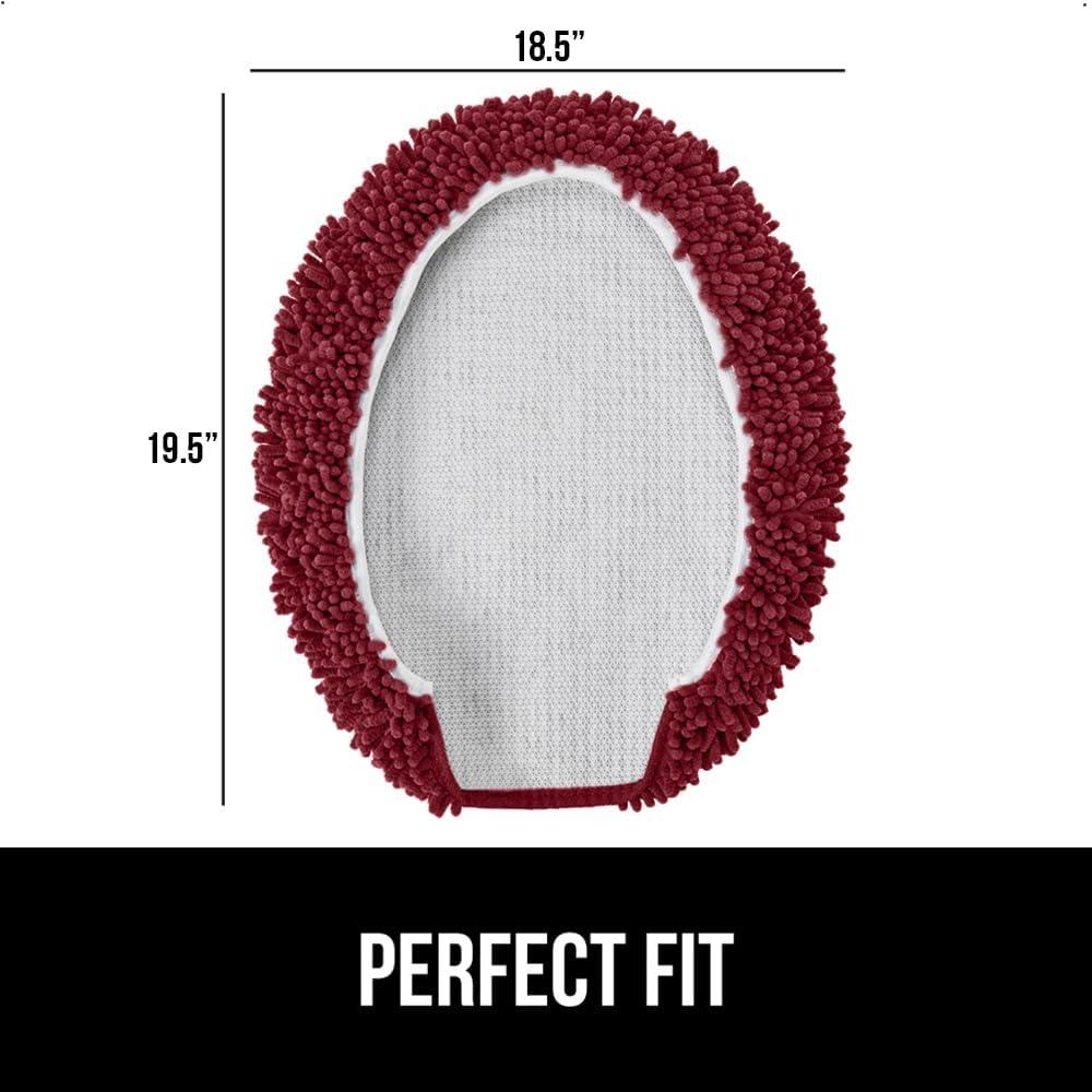 imageGORILLA GRIP Thick Memory Foam Bathroom Toilet Lid Seat Cover Soft Velvet Topside Machine Wash Plush Cushioned Covers Fits Most Size Lids Decorative Bath Room Accessories 195x185 GreyBurgundy