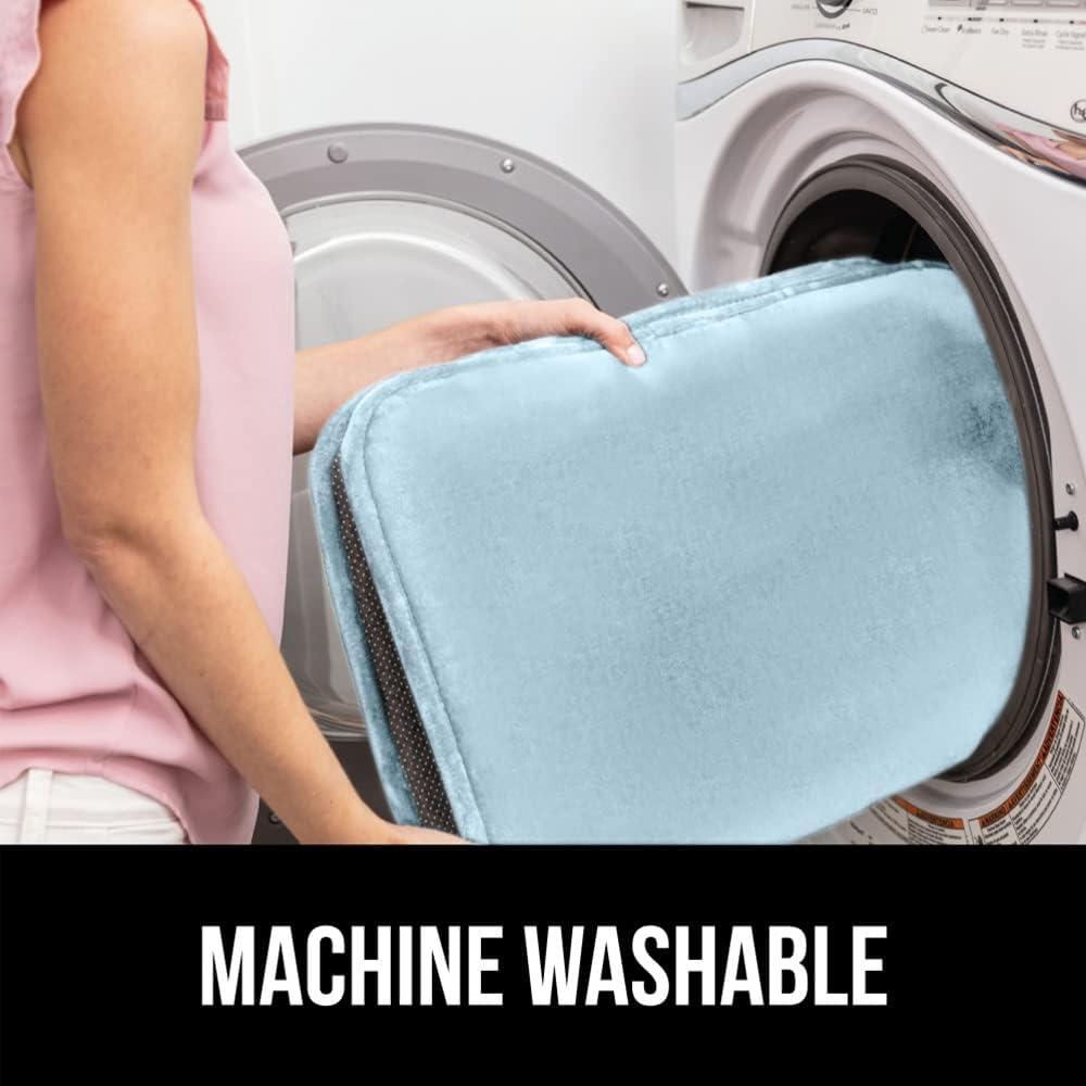 imageGORILLA GRIP Thick Memory Foam Bathroom Toilet Lid Seat Cover Soft Velvet Topside Machine Wash Plush Cushioned Covers Fits Most Size Lids Decorative Bath Room Accessories 195x185 GreyLight Blue