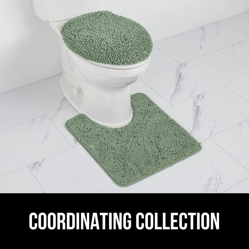 imageGORILLA GRIP Thick Memory Foam Bathroom Toilet Lid Seat Cover Soft Velvet Topside Machine Wash Plush Cushioned Covers Fits Most Size Lids Decorative Bath Room Accessories 195x185 GreySage