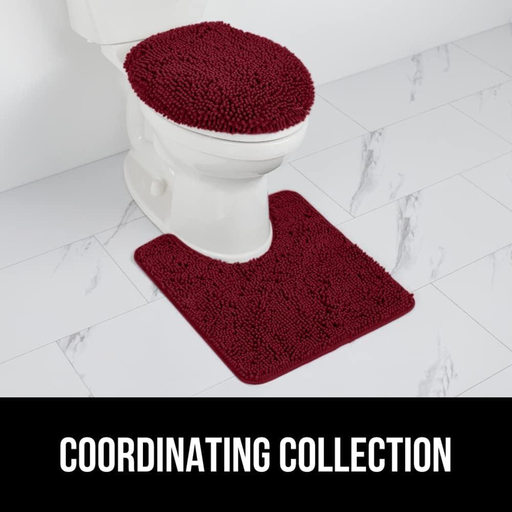 imageGORILLA GRIP Thick Memory Foam Bathroom Toilet Lid Seat Cover Soft Velvet Topside Machine Wash Plush Cushioned Covers Fits Most Size Lids Decorative Bath Room Accessories 195x185 GreyBurgundy