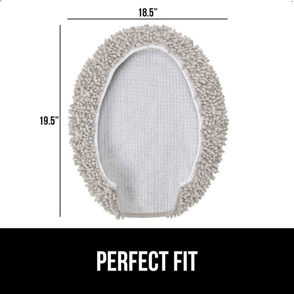 imageGORILLA GRIP Thick Memory Foam Bathroom Toilet Lid Seat Cover Soft Velvet Topside Machine Wash Plush Cushioned Covers Fits Most Size Lids Decorative Bath Room Accessories 195x185 GreyLight Gray
