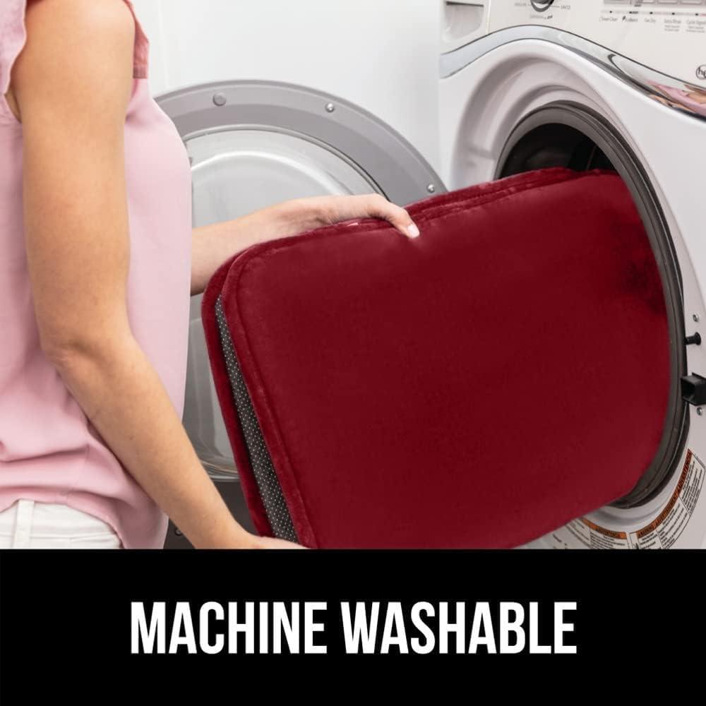 imageGORILLA GRIP Thick Memory Foam Bathroom Toilet Lid Seat Cover Soft Velvet Topside Machine Wash Plush Cushioned Covers Fits Most Size Lids Decorative Bath Room Accessories 195x185 GreyBurgundy