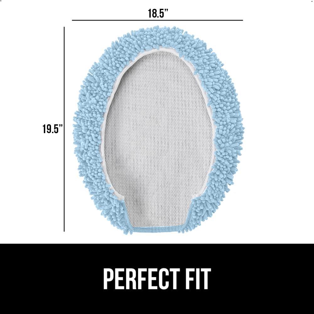 imageGORILLA GRIP Thick Memory Foam Bathroom Toilet Lid Seat Cover Soft Velvet Topside Machine Wash Plush Cushioned Covers Fits Most Size Lids Decorative Bath Room Accessories 195x185 GreyLight Blue