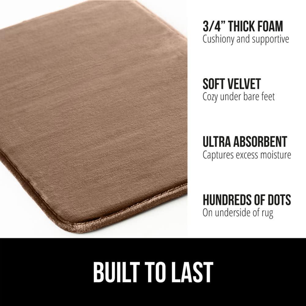 imageGORILLA GRIP Thick Memory Foam Toilet Rug for Bathroom U Shaped Washable Soft Absorbent Velvet Topside Floor Mats Machine Wash Cushioned Luxury Rugs for Bath Room 225x195 Graphite GrayTaupe