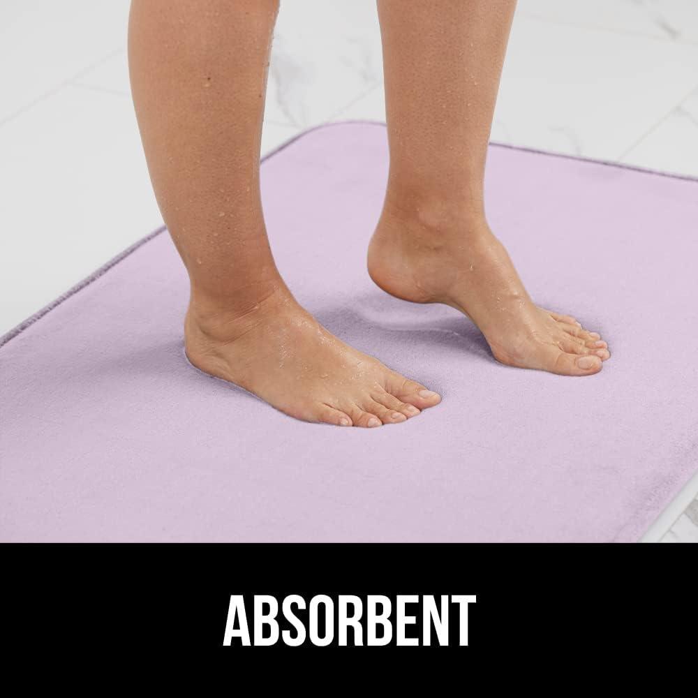 imageGORILLA GRIP Thick Memory Foam Toilet Rug for Bathroom U Shaped Washable Soft Absorbent Velvet Topside Floor Mats Machine Wash Cushioned Luxury Rugs for Bath Room 225x195 Graphite GraySoft Purple