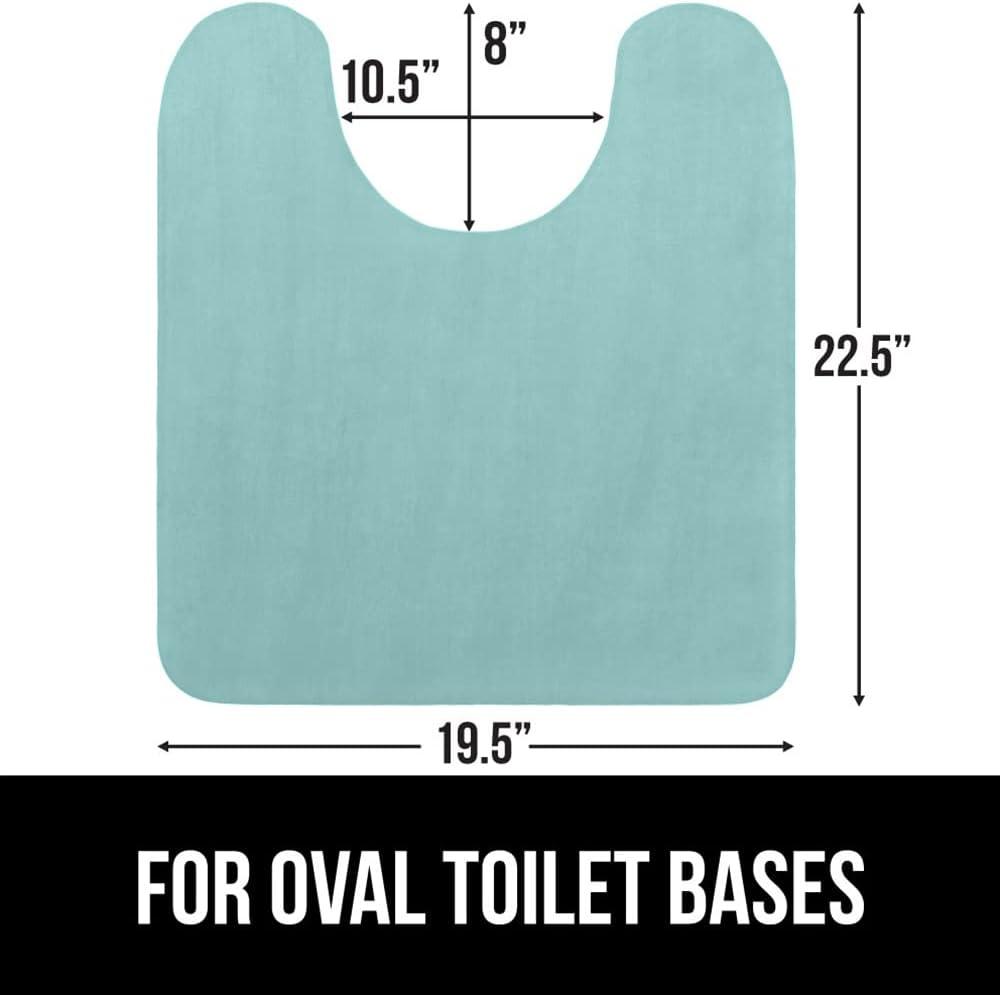 imageGORILLA GRIP Thick Memory Foam Toilet Rug for Bathroom U Shaped Washable Soft Absorbent Velvet Topside Floor Mats Machine Wash Cushioned Luxury Rugs for Bath Room 225x195 Graphite GraySeablue