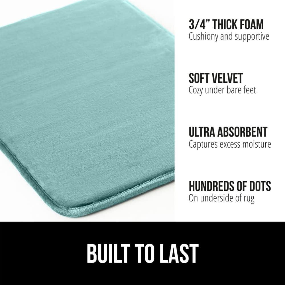 imageGORILLA GRIP Thick Memory Foam Toilet Rug for Bathroom U Shaped Washable Soft Absorbent Velvet Topside Floor Mats Machine Wash Cushioned Luxury Rugs for Bath Room 225x195 Graphite GraySeablue