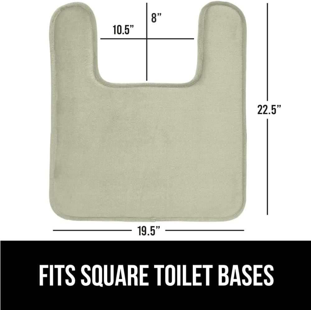 imageGORILLA GRIP Thick Memory Foam Toilet Rug for Bathroom U Shaped Washable Soft Absorbent Velvet Topside Floor Mats Machine Wash Cushioned Luxury Rugs for Bath Room 225x195 Graphite GraySage