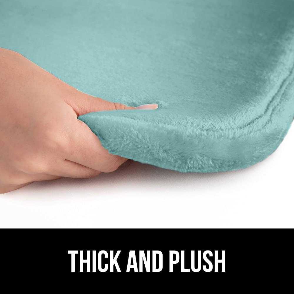 imageGORILLA GRIP Thick Memory Foam Toilet Rug for Bathroom U Shaped Washable Soft Absorbent Velvet Topside Floor Mats Machine Wash Cushioned Luxury Rugs for Bath Room 225x195 Graphite GraySeablue