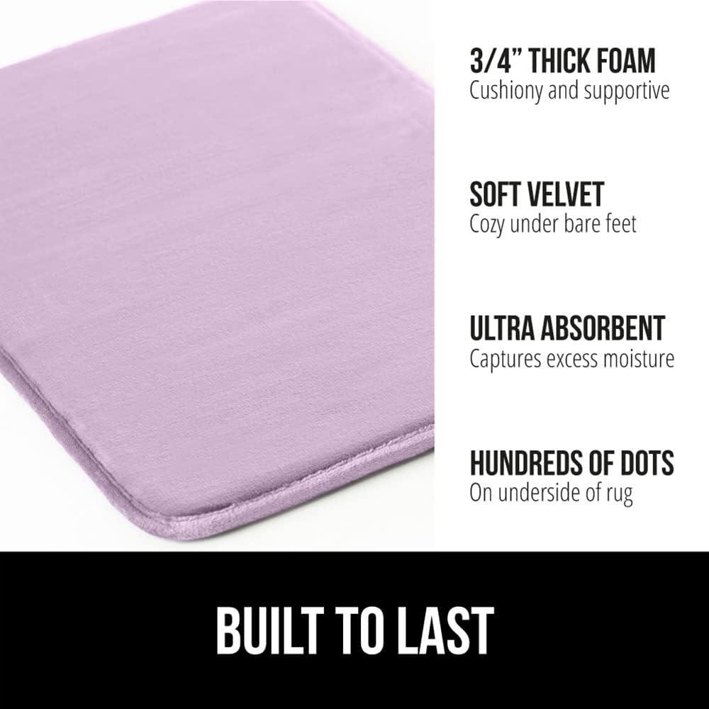 imageGORILLA GRIP Thick Memory Foam Toilet Rug for Bathroom U Shaped Washable Soft Absorbent Velvet Topside Floor Mats Machine Wash Cushioned Luxury Rugs for Bath Room 225x195 Graphite GraySoft Purple