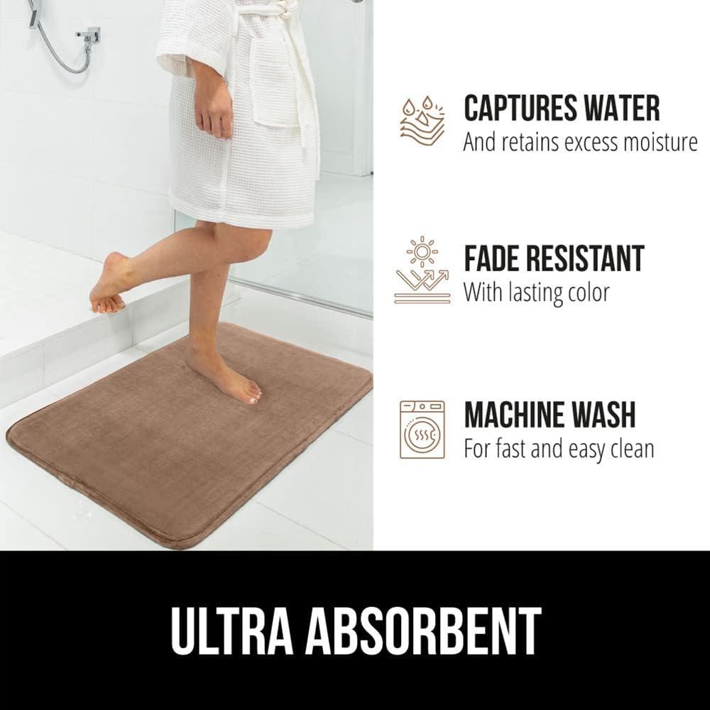 imageGORILLA GRIP Thick Memory Foam Toilet Rug for Bathroom U Shaped Washable Soft Absorbent Velvet Topside Floor Mats Machine Wash Cushioned Luxury Rugs for Bath Room 225x195 Graphite GrayTaupe