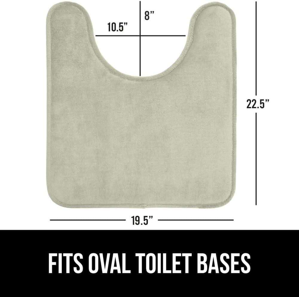 imageGORILLA GRIP Thick Memory Foam Toilet Rug for Bathroom U Shaped Washable Soft Absorbent Velvet Topside Floor Mats Machine Wash Cushioned Luxury Rugs for Bath Room 225x195 Graphite GraySage